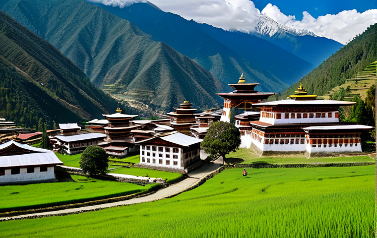 **

"A panoramic view of Bhutan's diverse landscape, showcasing snow-capped mountains, lush green valleys, and traditional Bhutanese architecture, fully clothed people in modest traditional dress, safe for work, appropriate content, perfect anatomy, natural proportions, professional landscape photography, family-friendly."

**