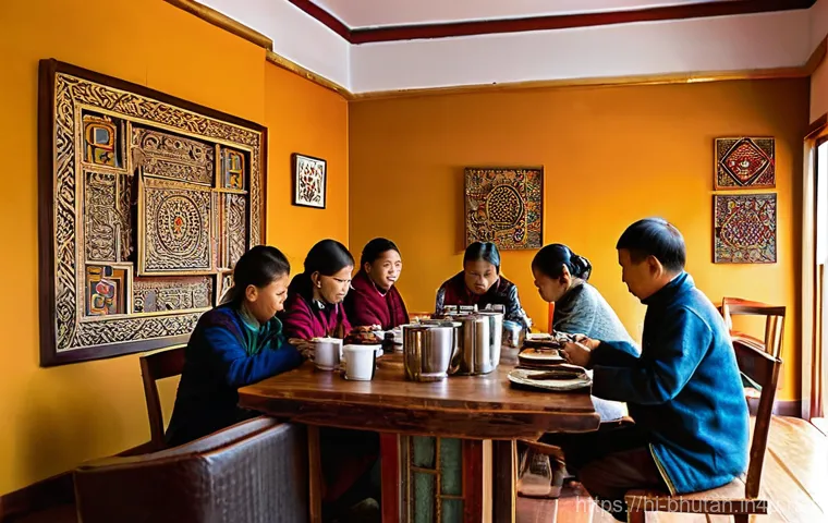 부탄의 커피 문화 - **Prompt:** "A serene, wide-angle shot of a Bhutanese organic coffee plantation nestled in the lush ...
