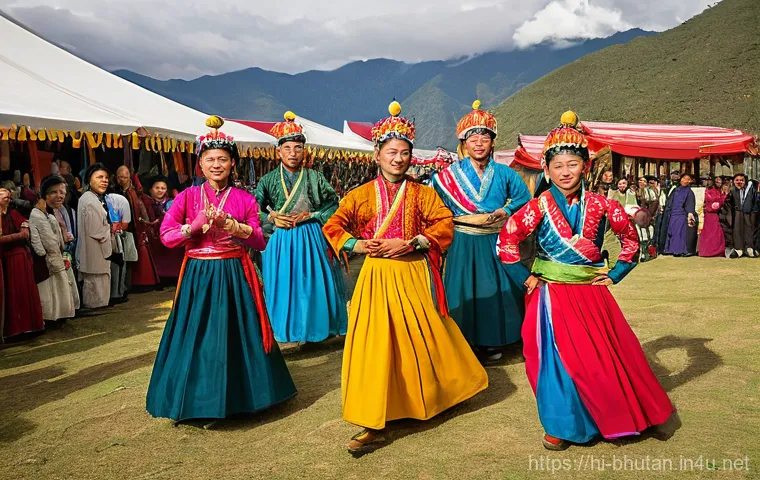 부탄 전통 혼례 문화 - **Prompt 2: The Sacred 'Tserem' Ritual in a Monastery Garden**
    "A serene and spiritually evocati...