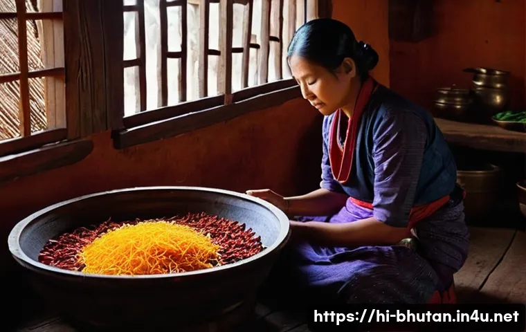부탄 관광객을 위한 전통 음식 체험 프로그램 - **Prompt 1: A Traditional Bhutanese Culinary Scene**
A full-shot image capturing a Bhutanese wom...